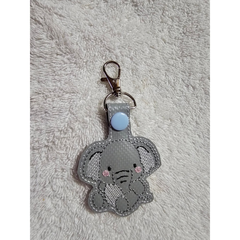 Elephant Keychain Cute Animal Keyring Bag Charm Purse Accessory‎ Gray Blue